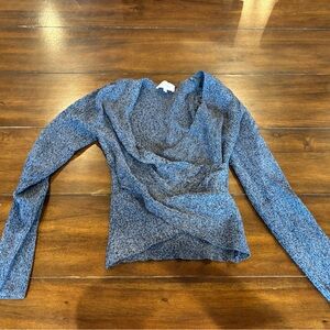 blue wrap sweater cropped- ish size M shoulder brand Brazil